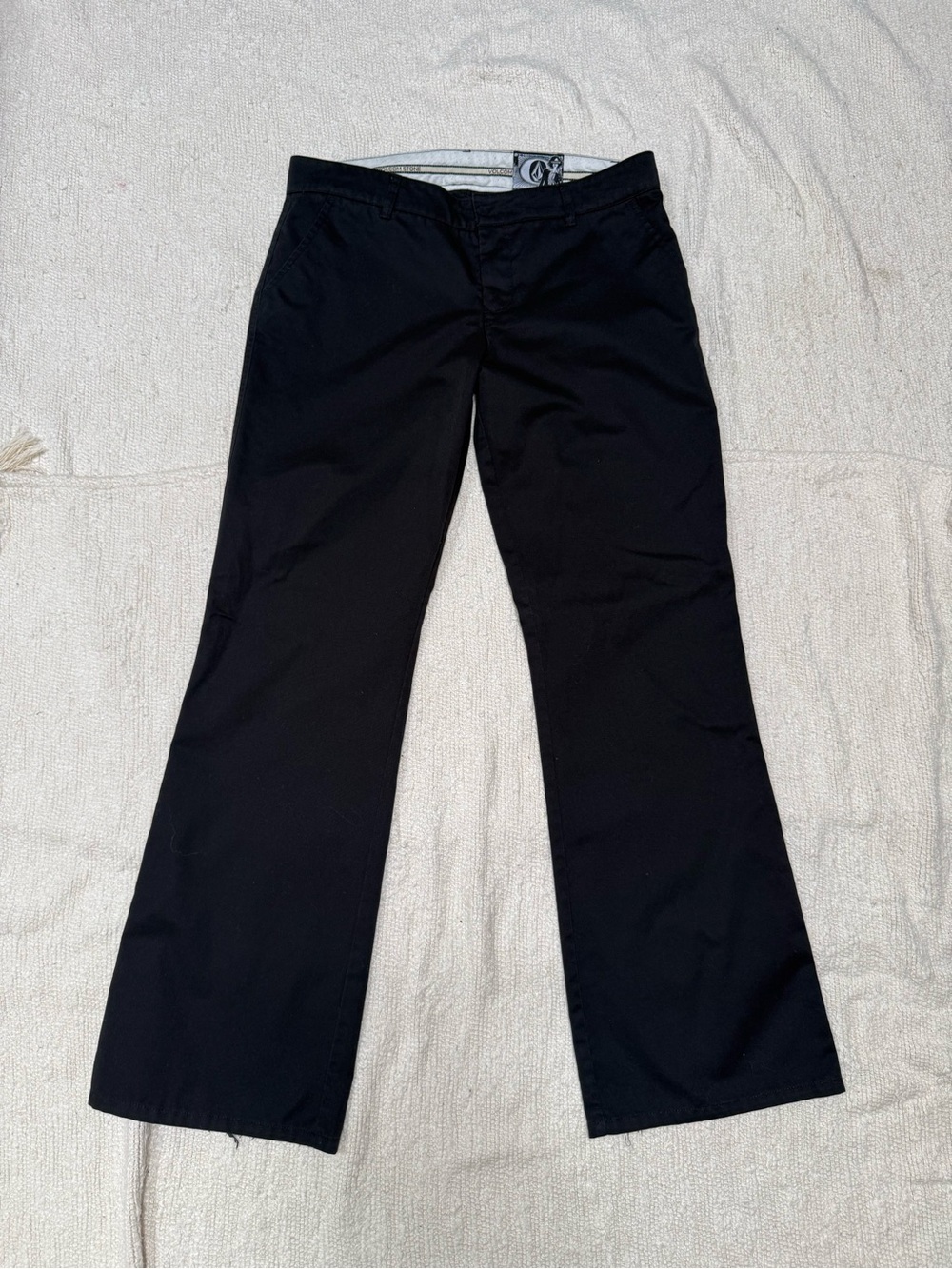 Volcom Stone Bootcut Low Rise Black Pants Rocker Metal Y2K Size 11
